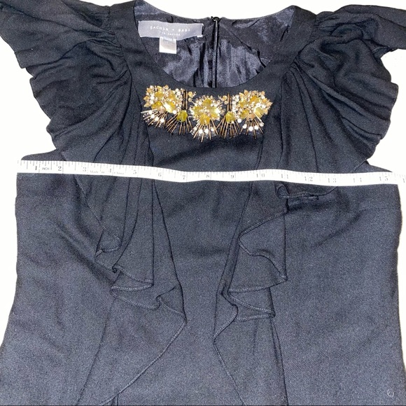 SACHIN + BABI Black Bejeweled Ruffle Mini Flutter Dress - Picture 11 of 13